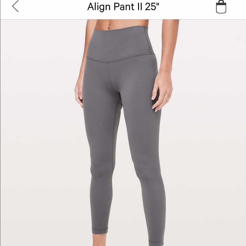 Lululemon align pant 25” titanium grey size 6